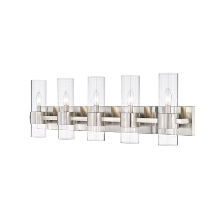 Z-Lite Lawson 5 Light Vanity, Brushed Nickel & Clear 343-5V-BN